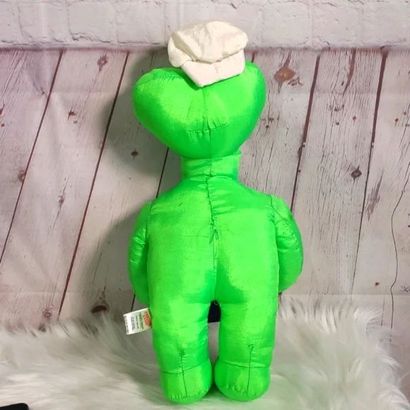 Vtg Y2K Halloween Plush Neon Green Skeleton Ghost Chef Stuffed Animal Sugar Loaf - Picture 9 of 14